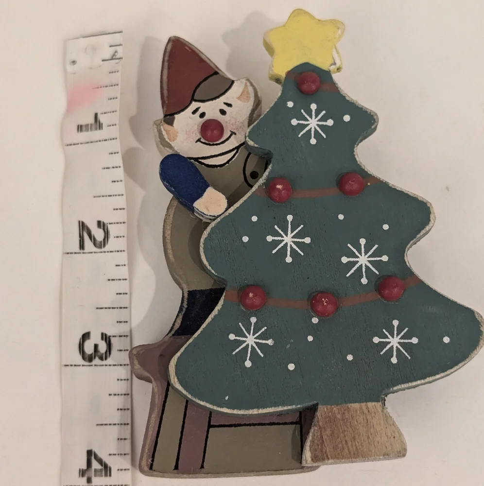 VTG Elf For Pull-Along Wooden Santa's Toy Factory Christmas Decor ELF ONLY